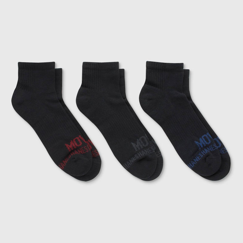 Hanes Moves Premium Men's Breathable Mesh Ankle Socks 3pk