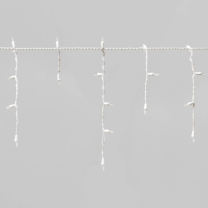 70ct LED Christmas Icicle Lights Cool White with White Wire - Wondershop
