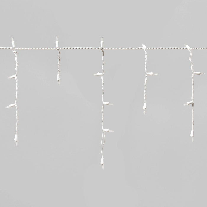 70ct LED Christmas Icicle Lights Cool White with White Wire - Wondershop