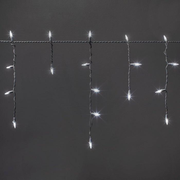 70ct LED Christmas Icicle Lights Cool White with White Wire - Wondershop