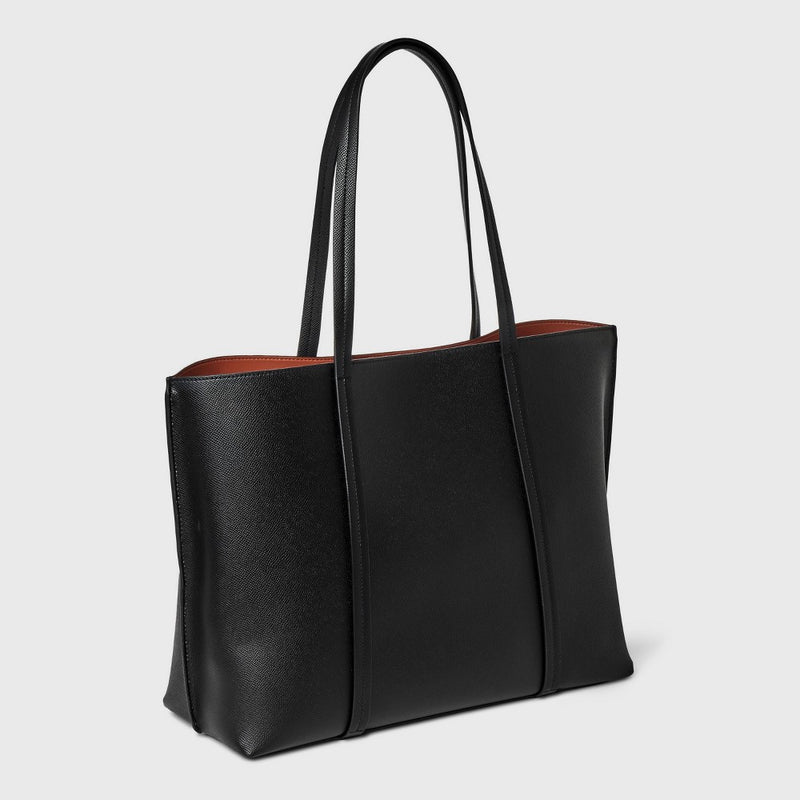 Triple Compartment Work Tote Handbag - A New Day Black