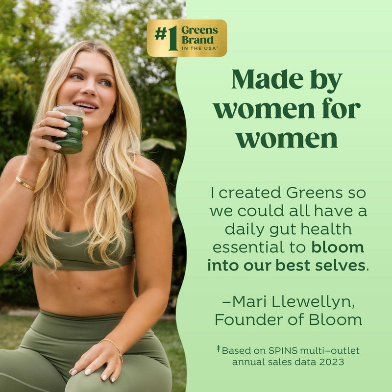 BLOOM NUTRITION Greens and Superfoods Powder Stick Packs - Orange Passionfruit/Strawberry Kiwi - 3.86oz/18ct