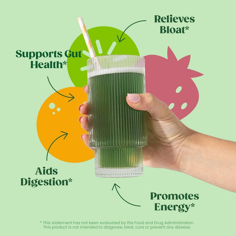 BLOOM NUTRITION Greens and Superfoods Powder Stick Packs - Orange Passionfruit/Strawberry Kiwi - 3.86oz/18ct