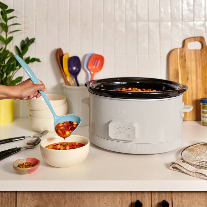 bella 6qt Programmable Slow Cooker Oatmilk: bella Housewares, 3 Settings, Removable Stoneware, Dishwasher-Safe, 260W
