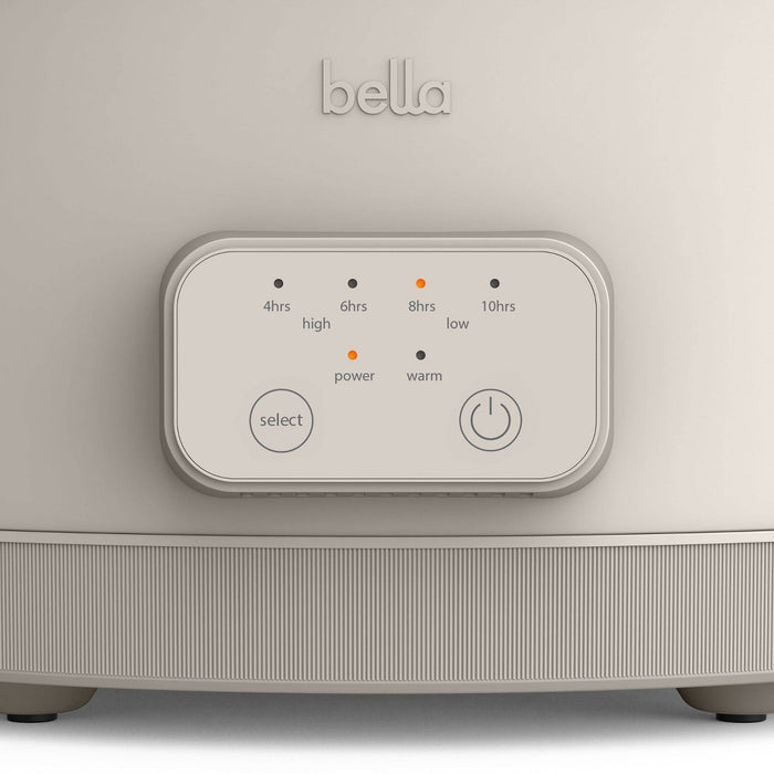 bella 6qt Programmable Slow Cooker Oatmilk: bella Housewares, 3 Settings, Removable Stoneware, Dishwasher-Safe, 260W