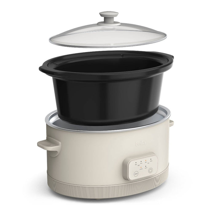 bella 6qt Programmable Slow Cooker Oatmilk: bella Housewares, 3 Settings, Removable Stoneware, Dishwasher-Safe, 260W