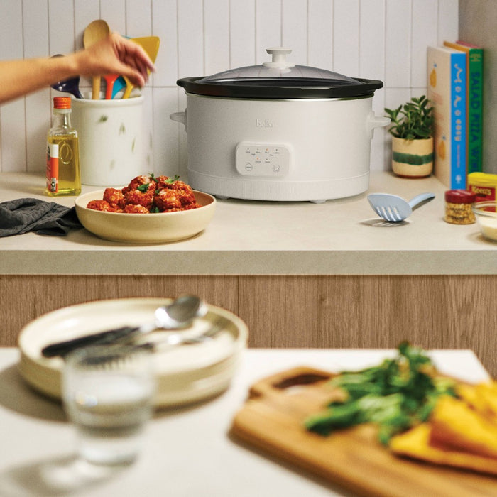 bella 6qt Programmable Slow Cooker Oatmilk: bella Housewares, 3 Settings, Removable Stoneware, Dishwasher-Safe, 260W