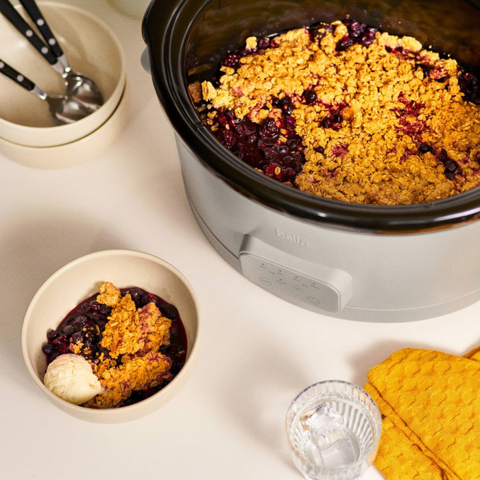 bella 6qt Programmable Slow Cooker Oatmilk: bella Housewares, 3 Settings, Removable Stoneware, Dishwasher-Safe, 260W