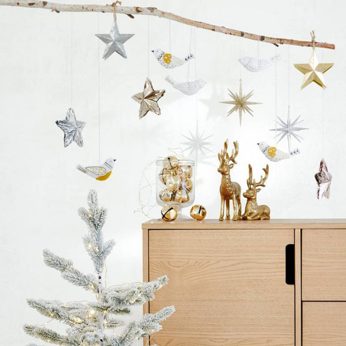 Plastic Spike Starburst Christmas Tree Ornament Silver - Wondershop: Indoor, 6" Height