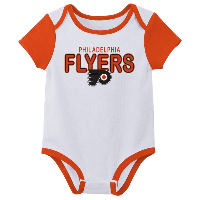 NHL Philadelphia Flyers Boys' 3pk Bodysuit - 3-6M