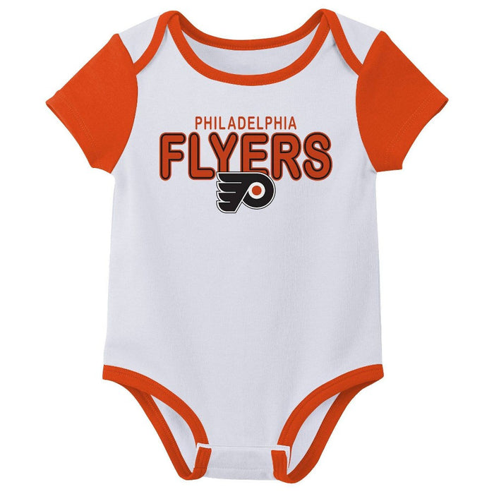 NHL Philadelphia Flyers Boys' 3pk Bodysuit - 3-6M