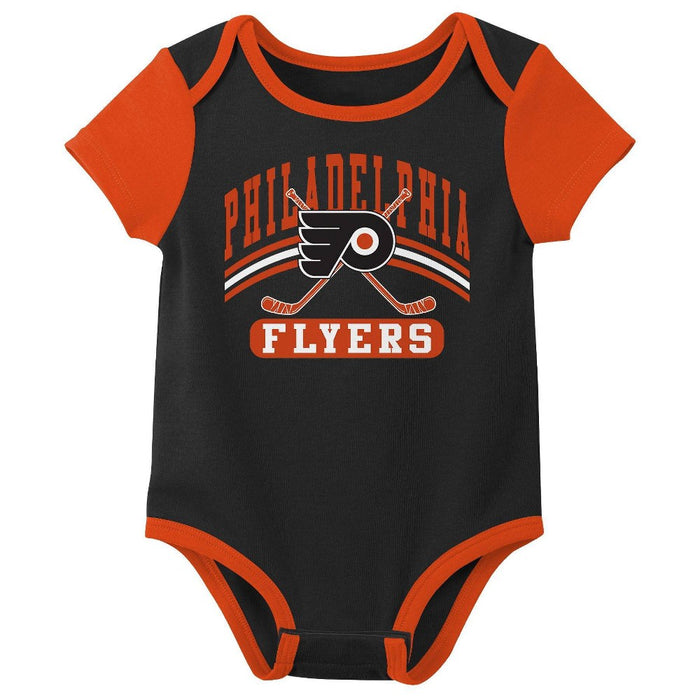 NHL Philadelphia Flyers Boys' 3pk Bodysuit - 3-6M