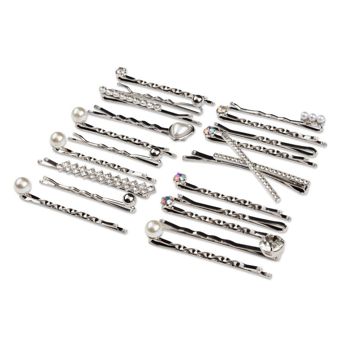 scunci be-u-tiful Gems and Pearls Embellished Bobby Pins - Metal - 20pcs