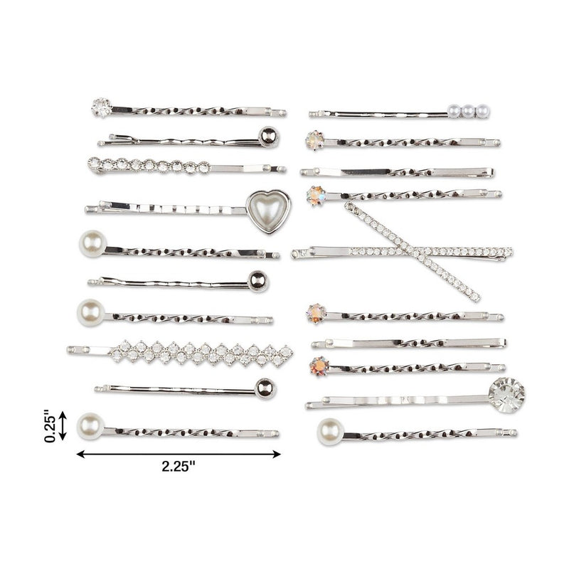 scunci be-u-tiful Gems and Pearls Embellished Bobby Pins - Metal - 20pcs