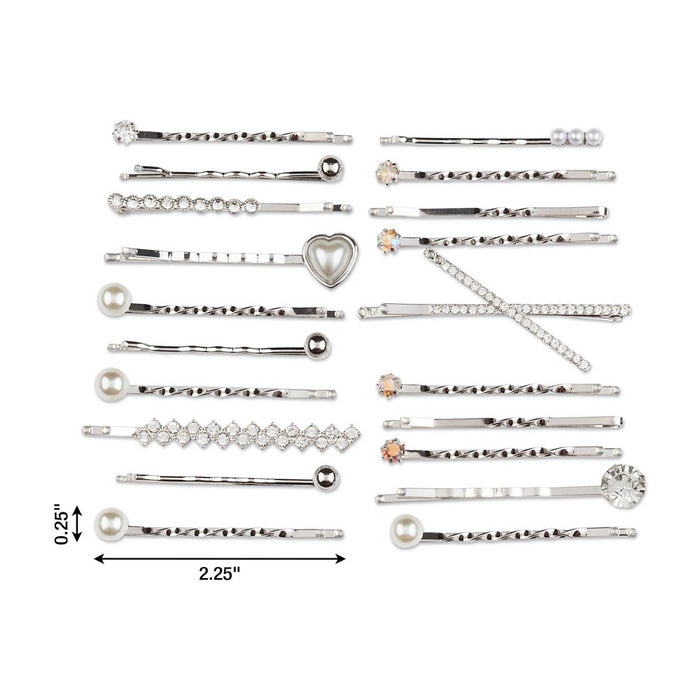 scunci be-u-tiful Gems and Pearls Embellished Bobby Pins - Metal - 20pcs