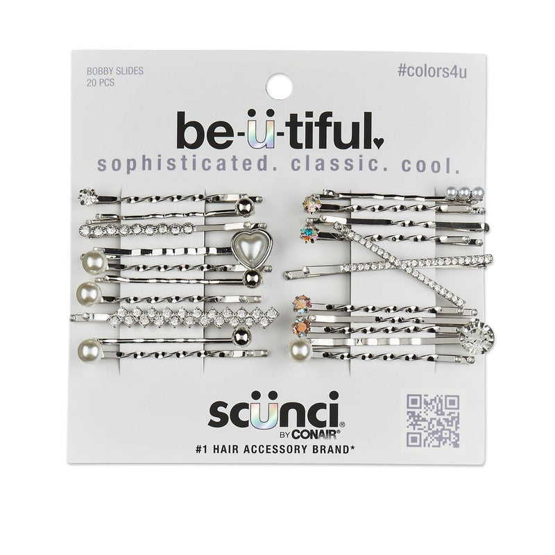 scunci be-u-tiful Gems and Pearls Embellished Bobby Pins - Metal - 20pcs