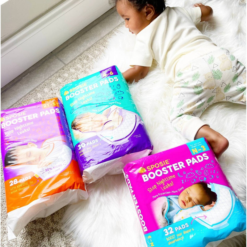 Sposie Booster Pads For Overnight Diaper Leak Protection - 32ct