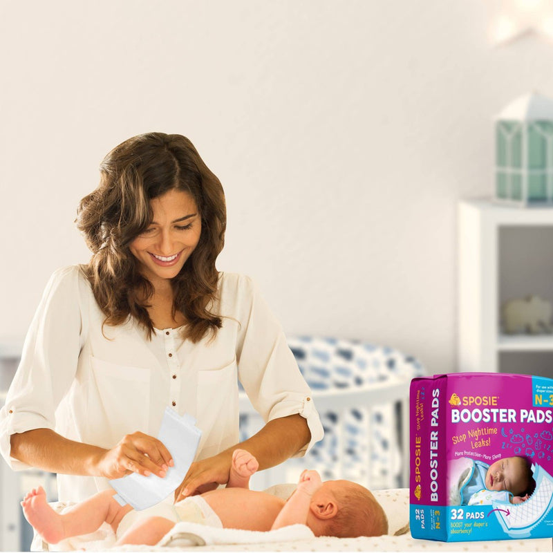 Sposie Booster Pads For Overnight Diaper Leak Protection - 32ct