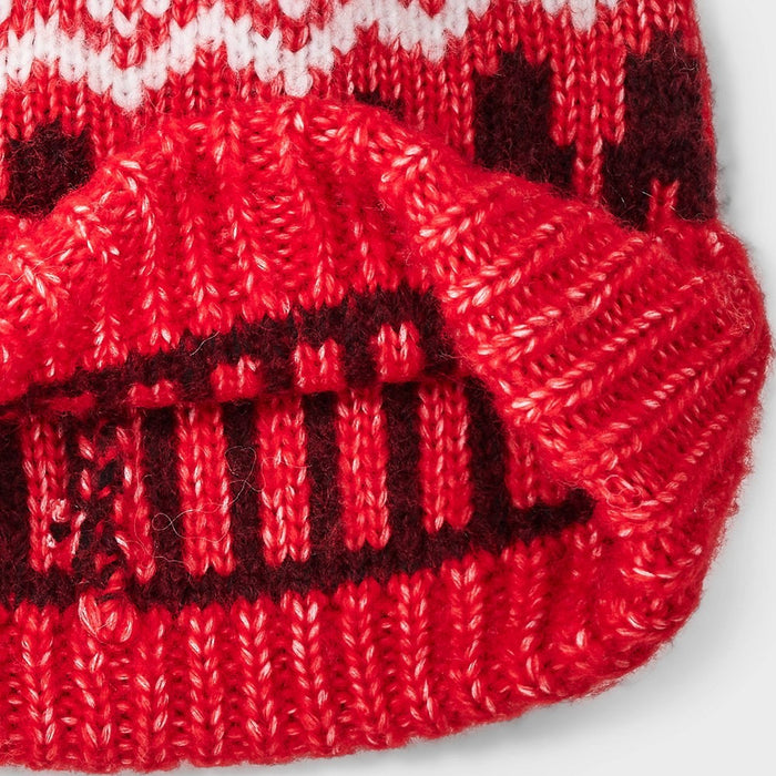 Recycled Polyester Fair Isle Beanie - Universal Thread Red