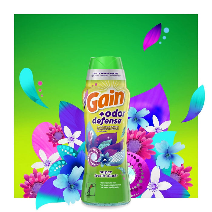 Gain Odor Defense Fireworks In-Wash Scent Booster - Super Fresh Blast - 24oz