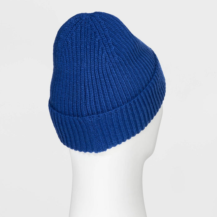 Men's Rib-Knit Value Beanie - Goodfellow & Co Navy Blue