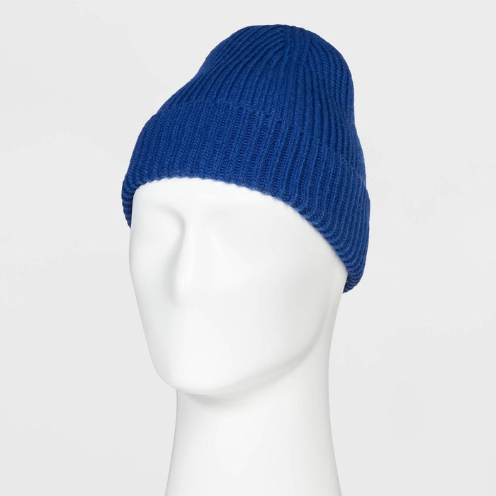 Men's Rib-Knit Value Beanie - Goodfellow & Co Navy Blue