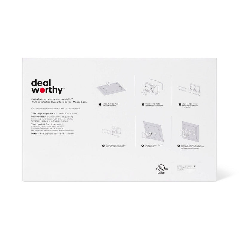 Full Motion 40" - 90" TV Mount - dealworthy