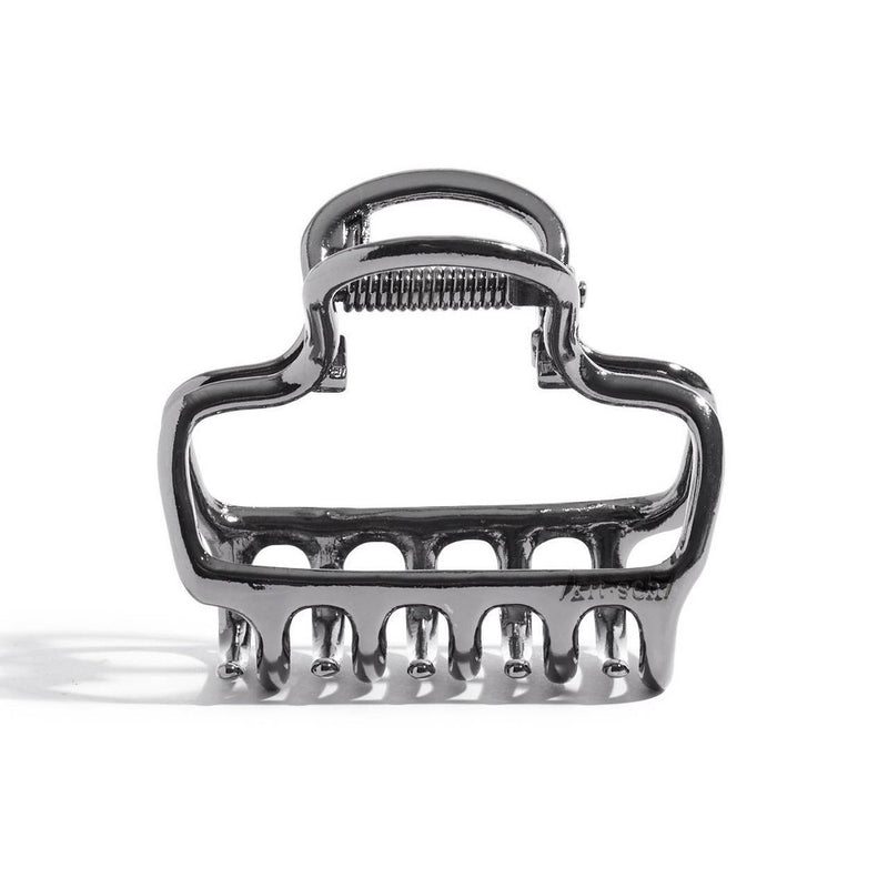 Kitsch Metal Medium Open Shape Puffy Claw Clip - Hematite