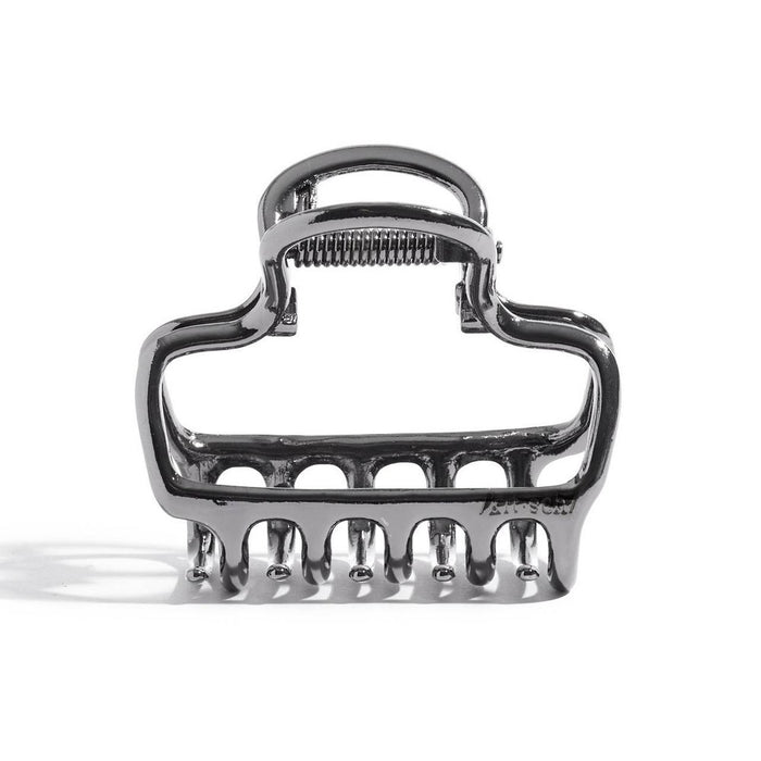 Kitsch Metal Medium Open Shape Puffy Claw Clip - Hematite