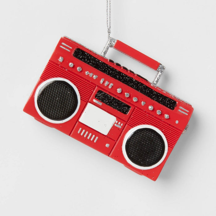 Boom Box Christmas Tree Ornament Red - Wondershop