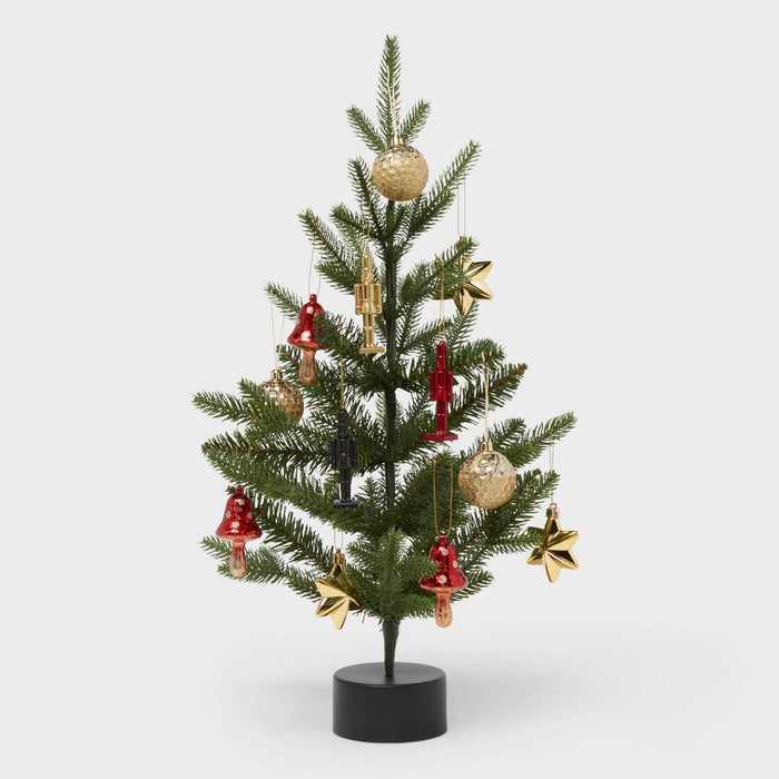 3pc Metallic Nutcracker Mini Christmas Tree Ornament Set Gold/Red/Navy - Wondershop: Christmas Ornaments Set