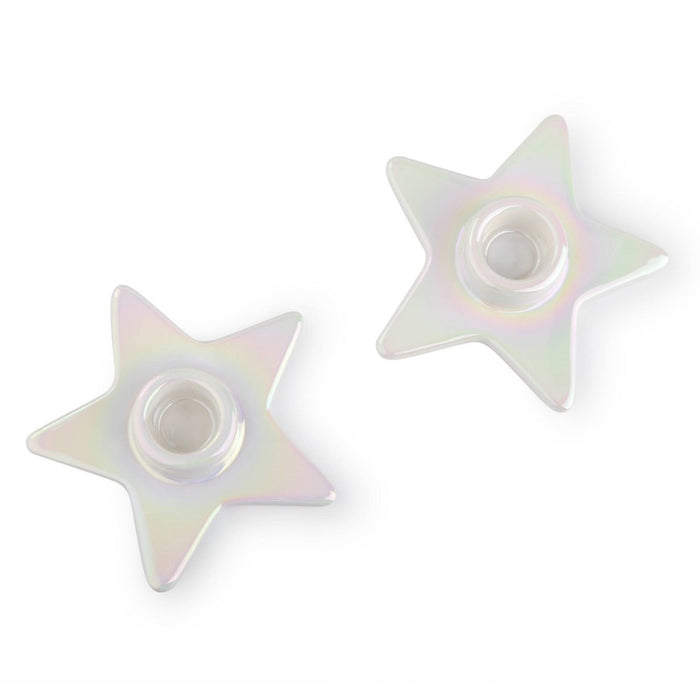 2pk Ceramic Candle Holders Star - Bullseye's Playground