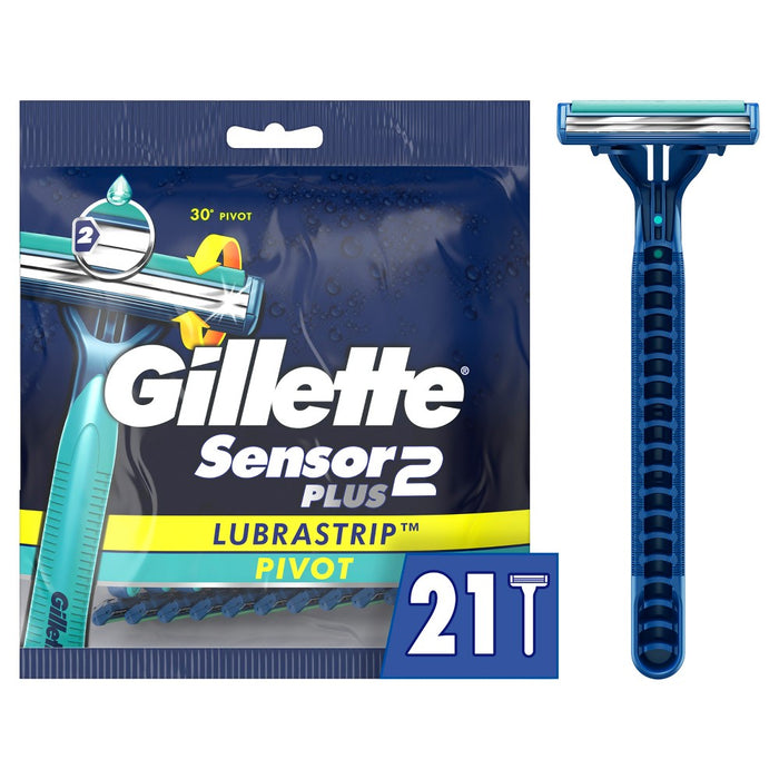 Gillette Sensor2 Plus Pivoting Head Disposable Razors - 21ct