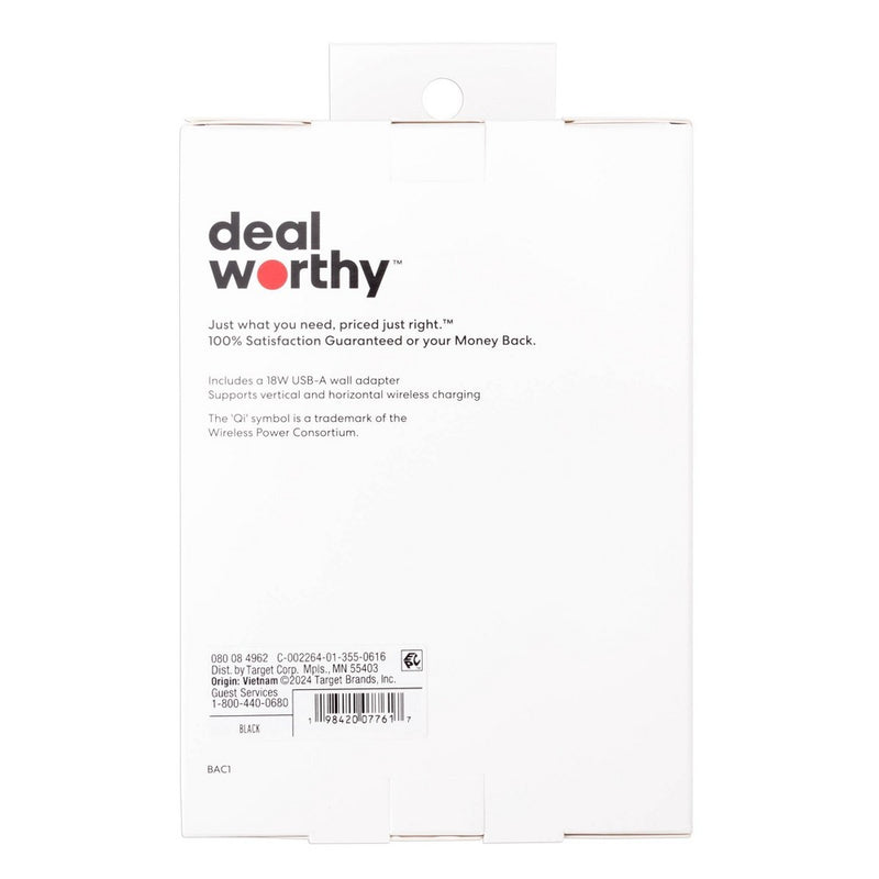 10W Qi Charging Stand - dealworthy Black