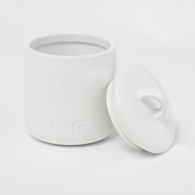 27oz Stoneware Hand Lettered Spanish Cafe Canister - Threshold