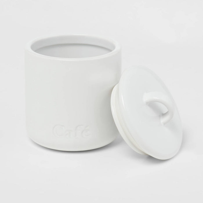 27oz Stoneware Hand Lettered Spanish Cafe Canister - Threshold