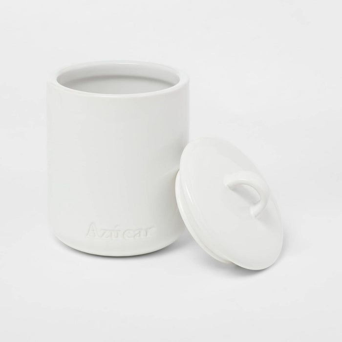 44oz Stoneware Hand Lettered Azúcar Canister - Threshold