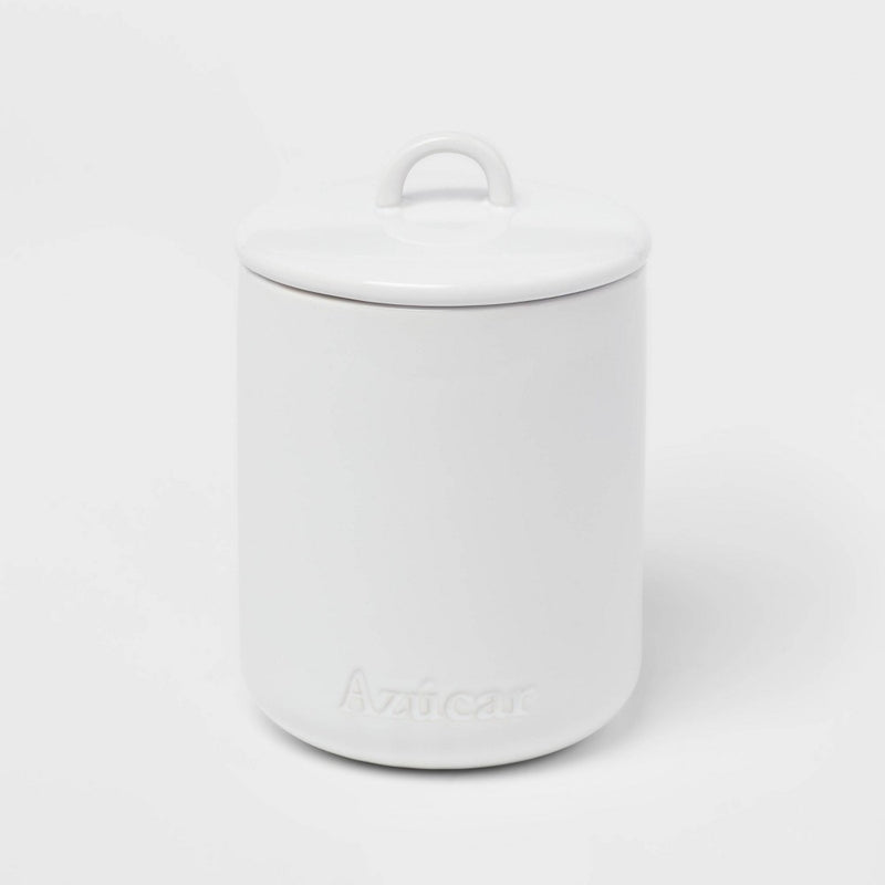 44oz Stoneware Hand Lettered Azúcar Canister - Threshold