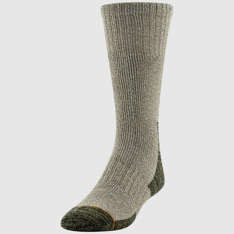 Gold by Goldtoe Men's Heavyweight Socks 2pk Taupe Marl/Brown 6-12