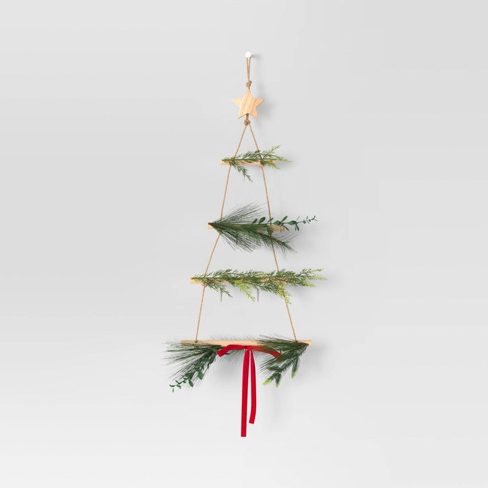 36" Faux Greenery Tree Hanging Christmas Card Holder - Wondershop