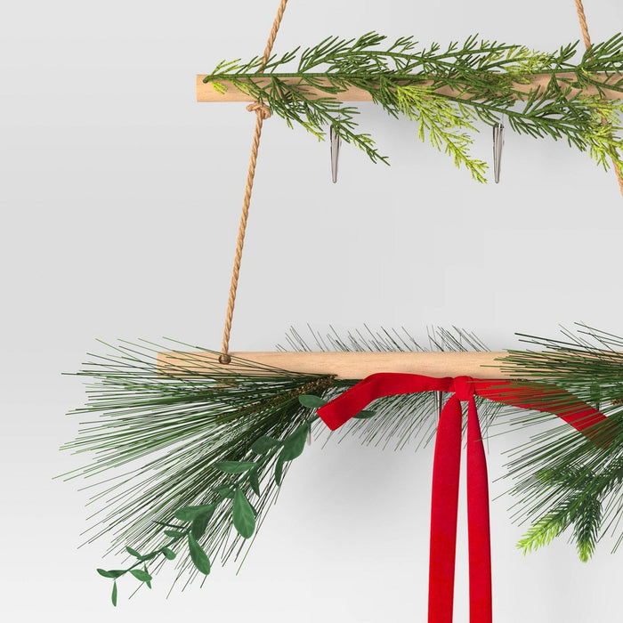 36" Faux Greenery Tree Hanging Christmas Card Holder - Wondershop