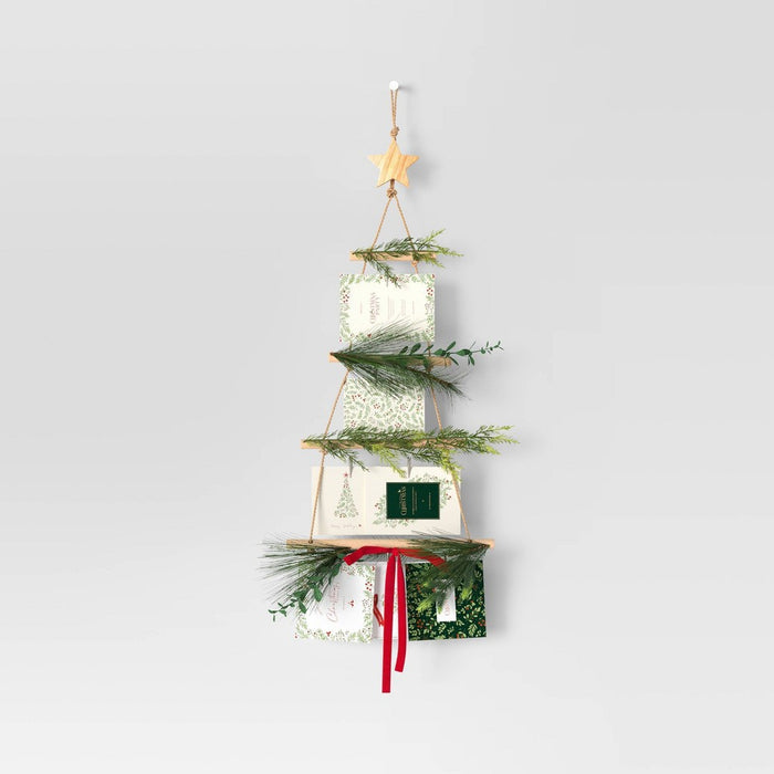 36" Faux Greenery Tree Hanging Christmas Card Holder - Wondershop