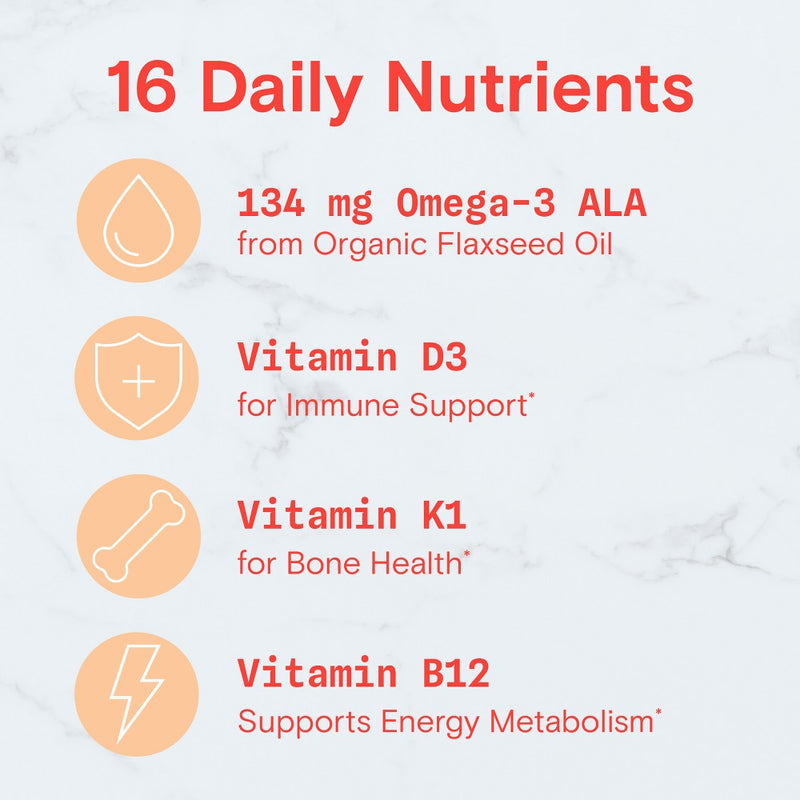 SmartyPants Organic Kids Multi & Vegetarian Omega 3 Gummy Vitamins with D3, C & B12 - 90 ct