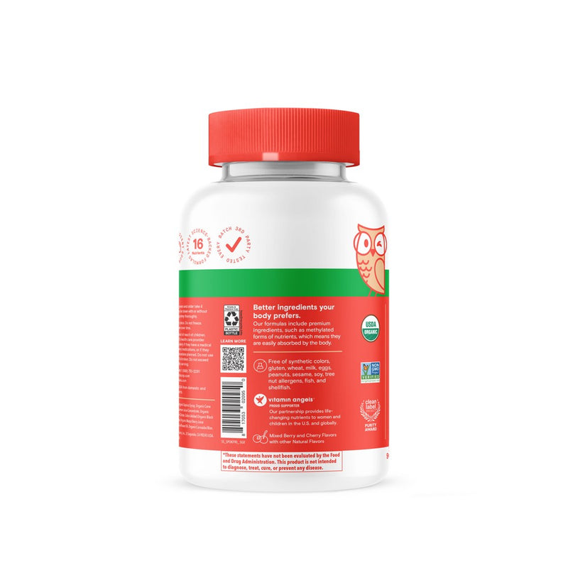 SmartyPants Organic Kids Multi & Vegetarian Omega 3 Gummy Vitamins with D3, C & B12 - 90 ct