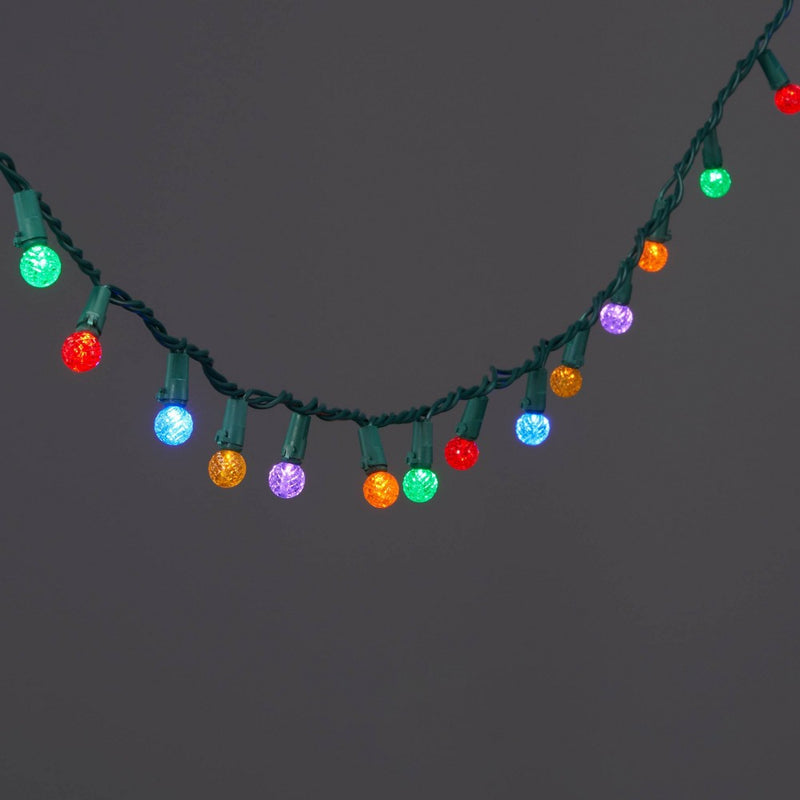 60ct LED Faceted Sphere Christmas String Lights Multicolor with Green Wire - Wondershop