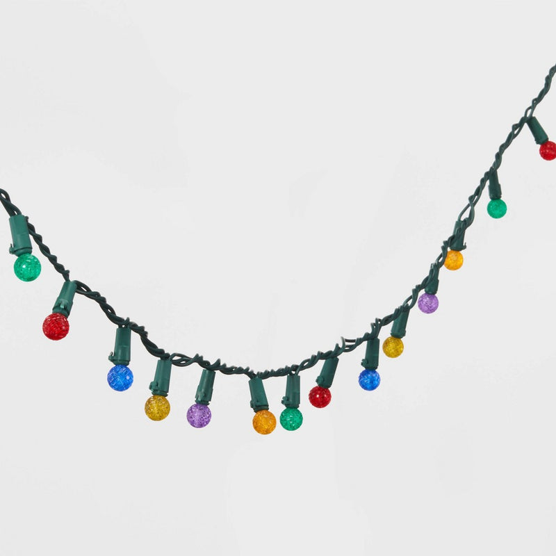 60ct LED Faceted Sphere Christmas String Lights Multicolor with Green Wire - Wondershop