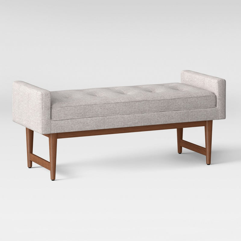 Verken Settee Bench Gray - Threshold: Upholstered Entryway, Ottoman, End of Bed Seating (LOCAL PICKUP ONLY)
