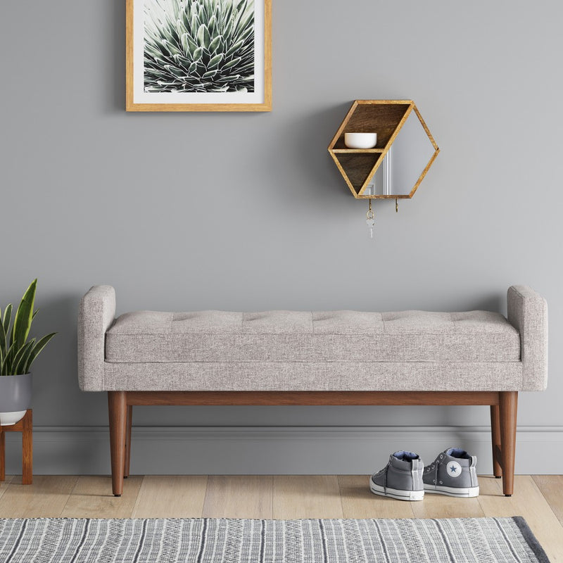 Verken Settee Bench Gray - Threshold: Upholstered Entryway, Ottoman, End of Bed Seating (LOCAL PICKUP ONLY)