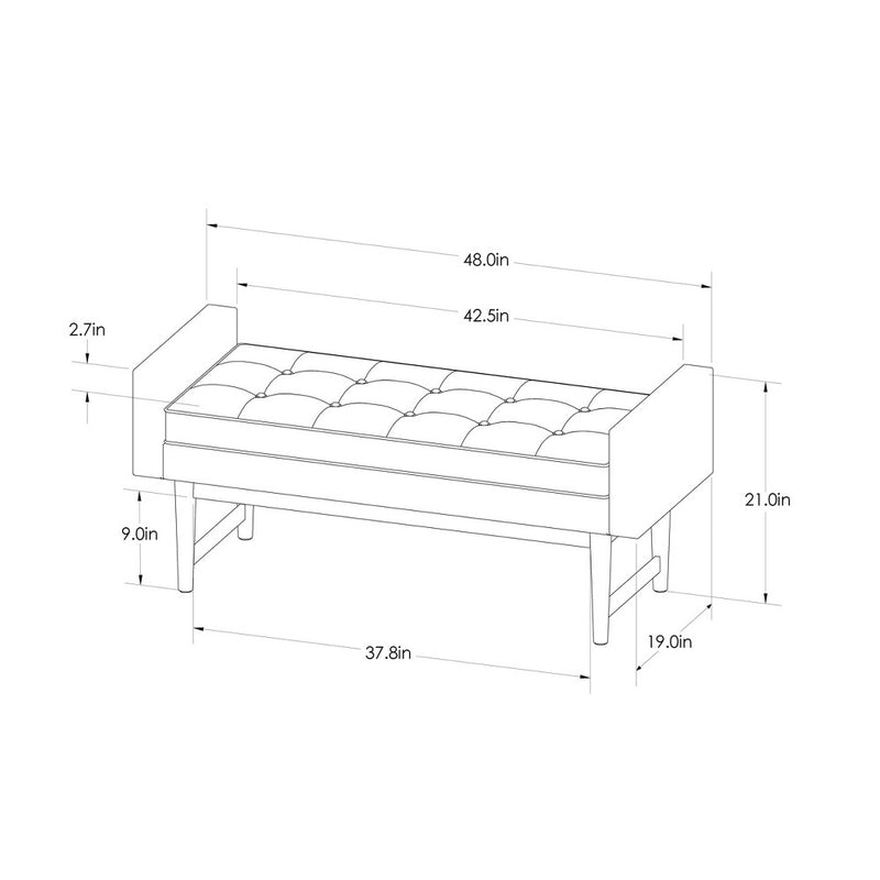 Verken Settee Bench Gray - Threshold: Upholstered Entryway, Ottoman, End of Bed Seating (LOCAL PICKUP ONLY)