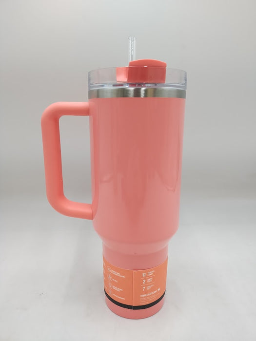 Stanley 40 oz Stainless Steel H2.0 FlowState Tumbler Coral Fixation - e.l.f.